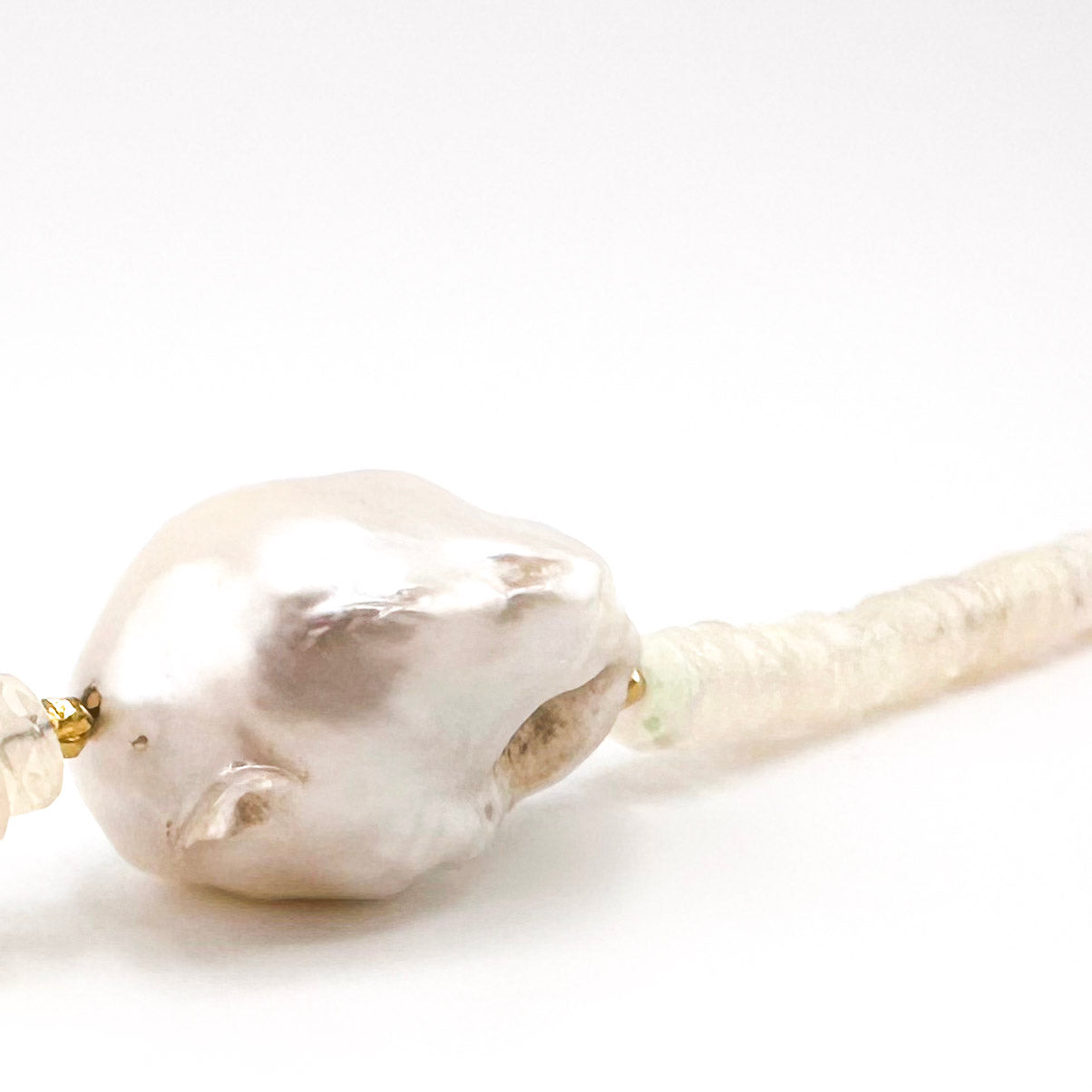 Opal (Ethiopia), Pearl, and 22K Gold Vermeil Necklace