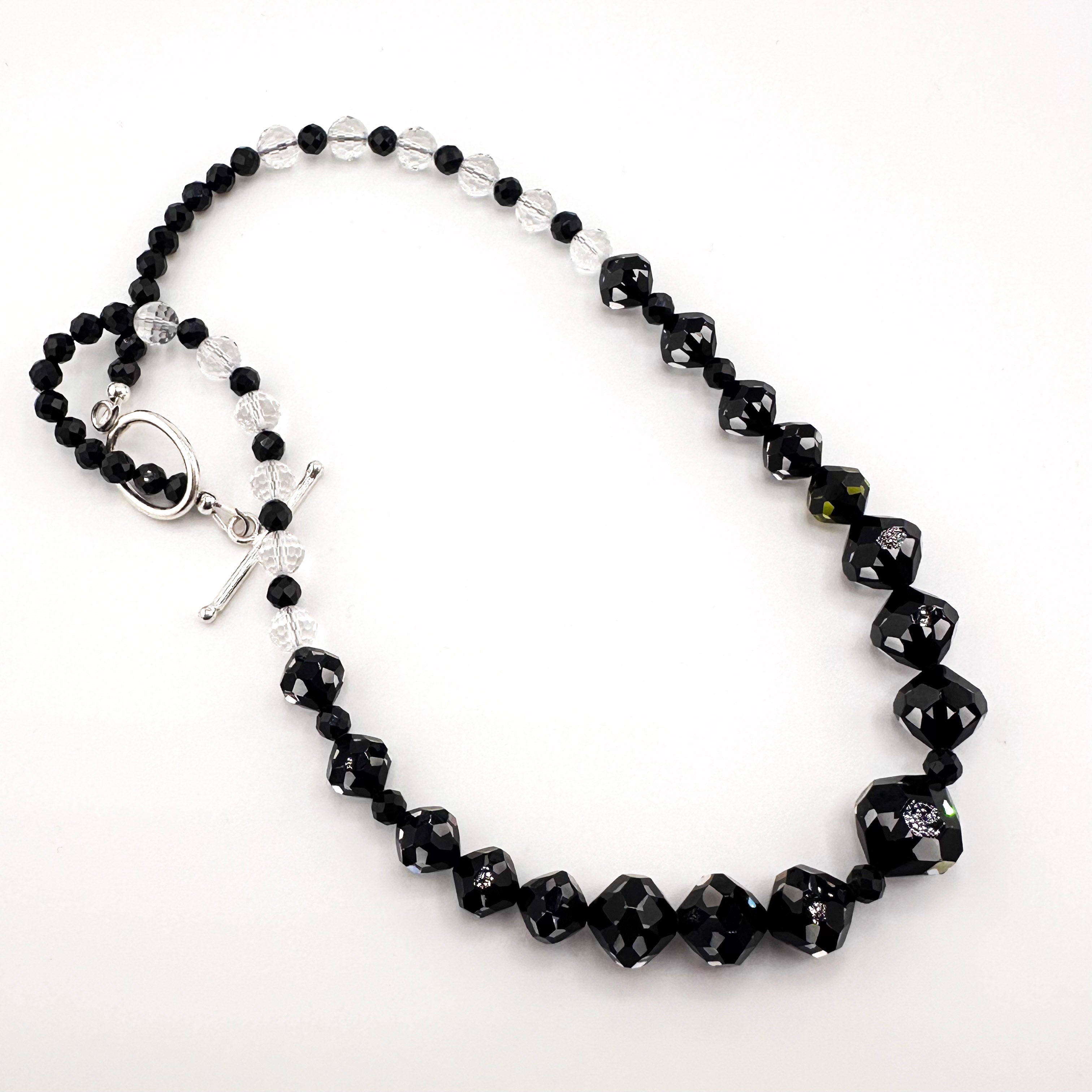 Spinel, Swarovski Crystal, and Sterling Silver Necklace