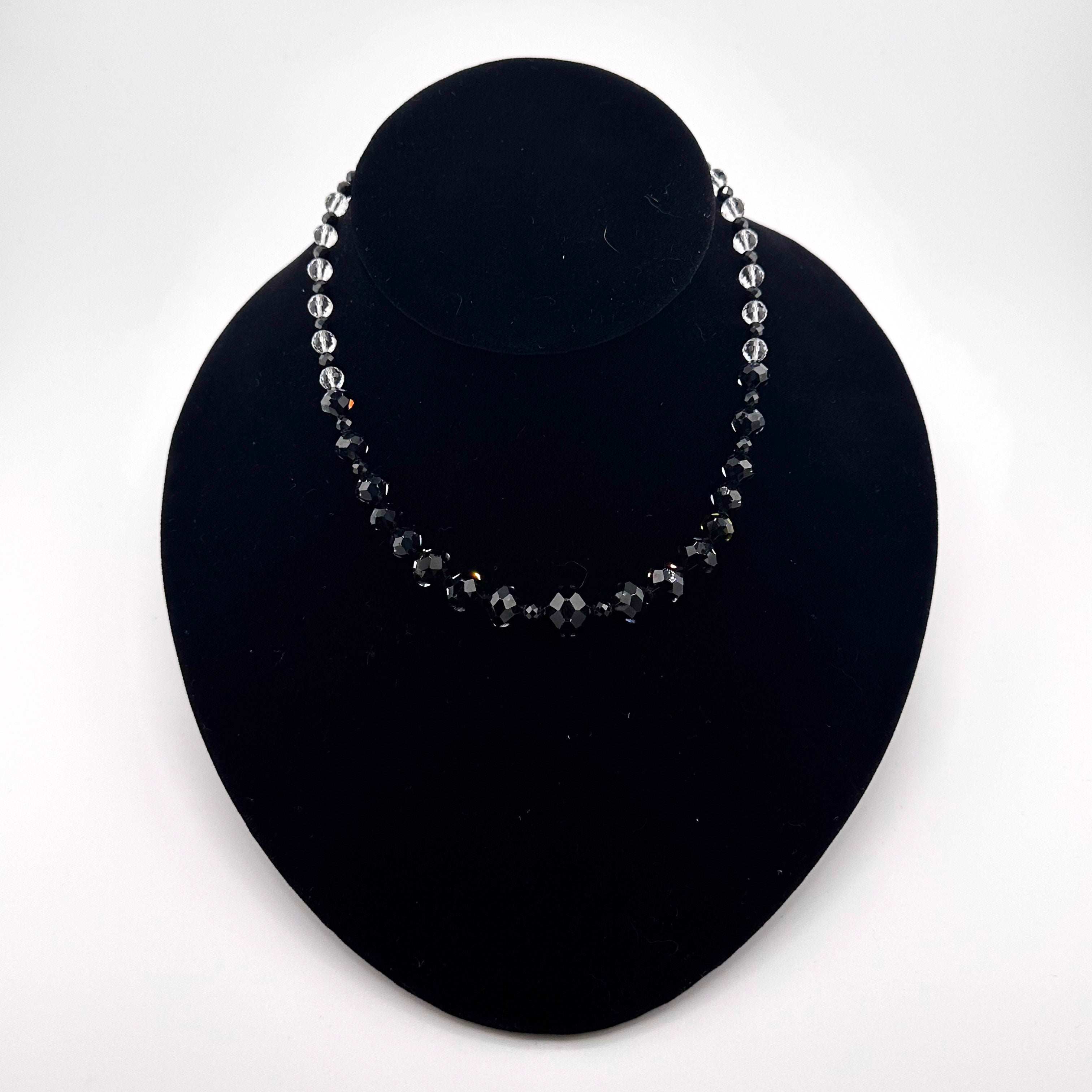 Spinel, Swarovski Crystal, and Sterling Silver Necklace