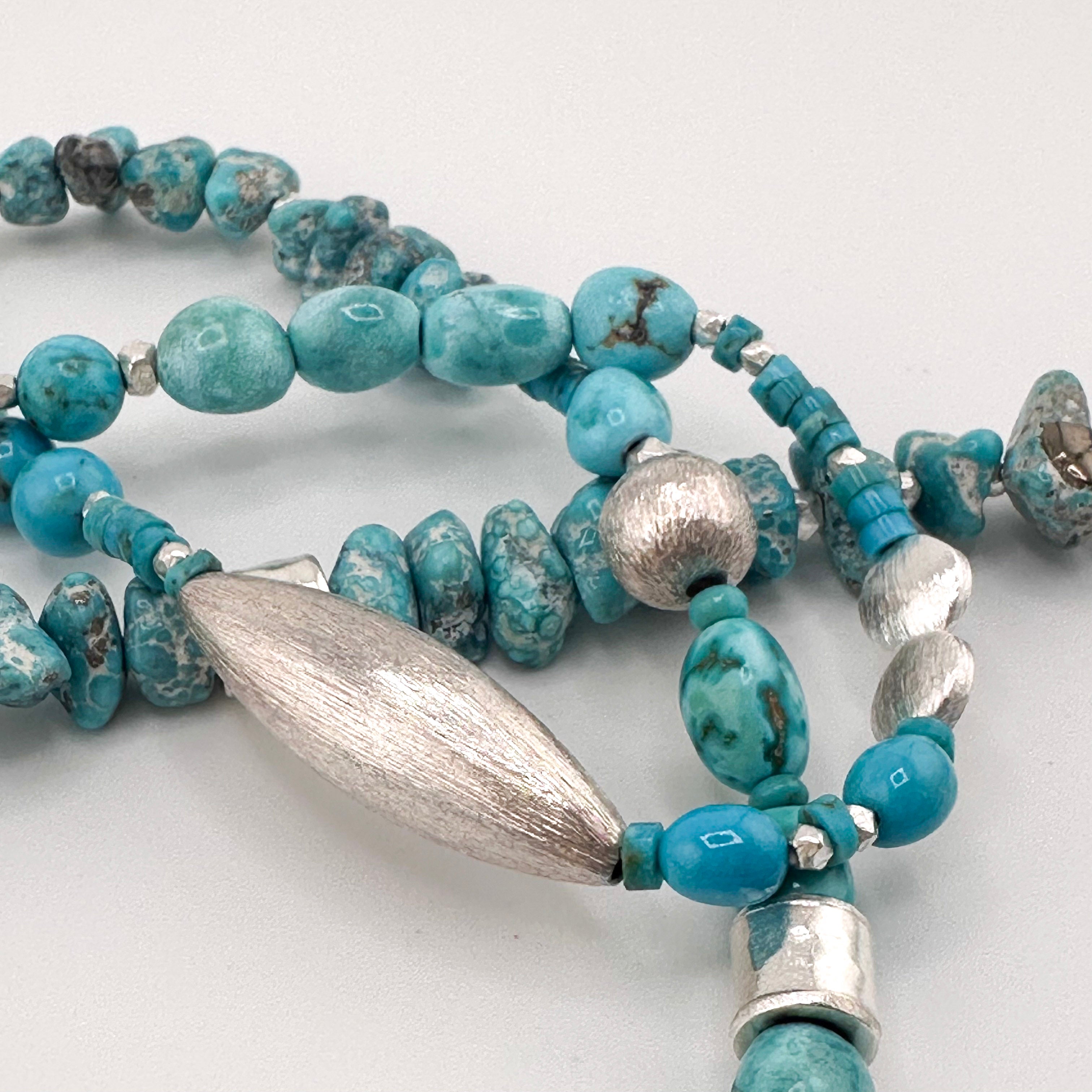 TurquoiseX5 and Sterling Silver Necklace