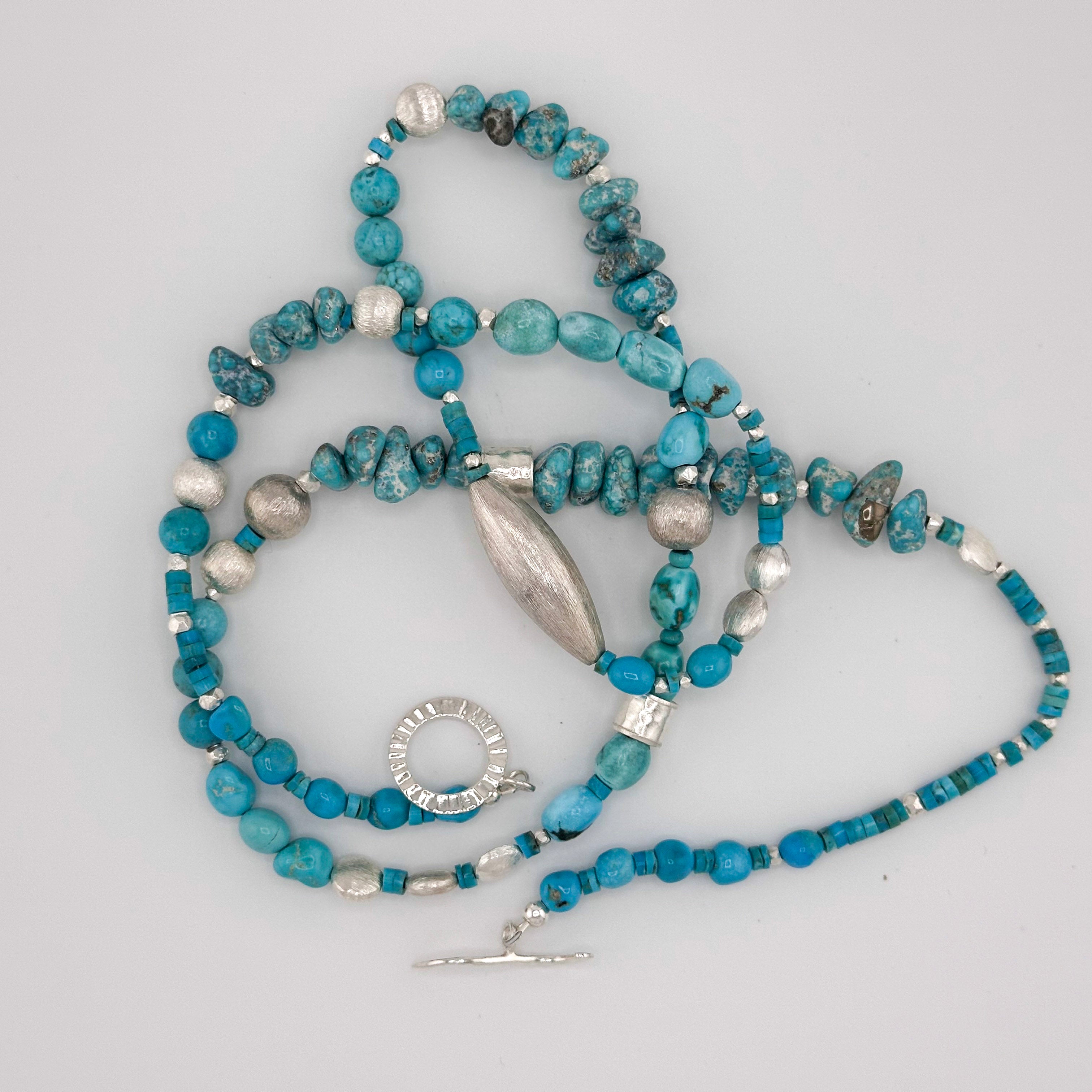 TurquoiseX5 and Sterling Silver Necklace