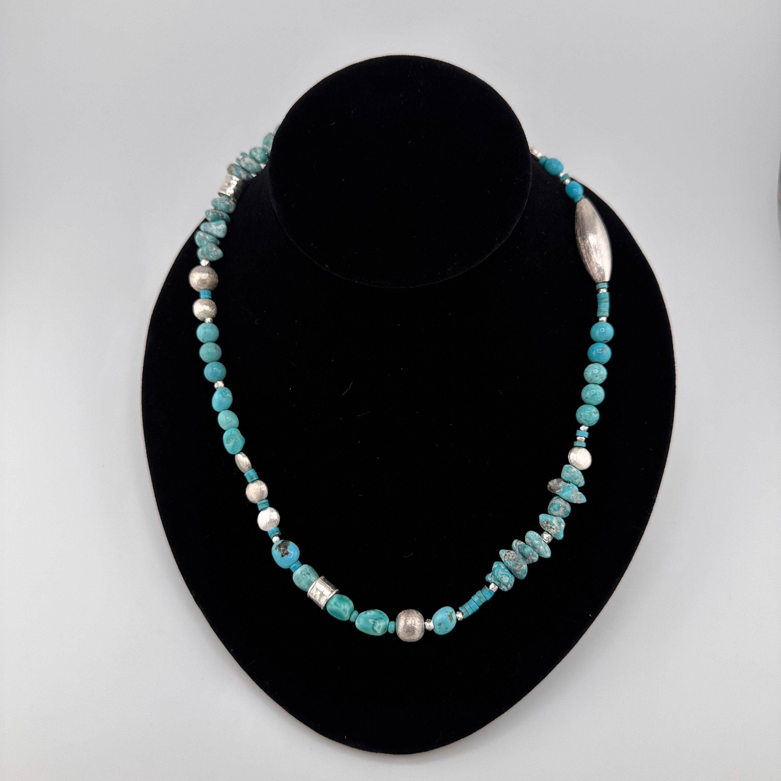 TurquoiseX5 and Sterling Silver Necklace