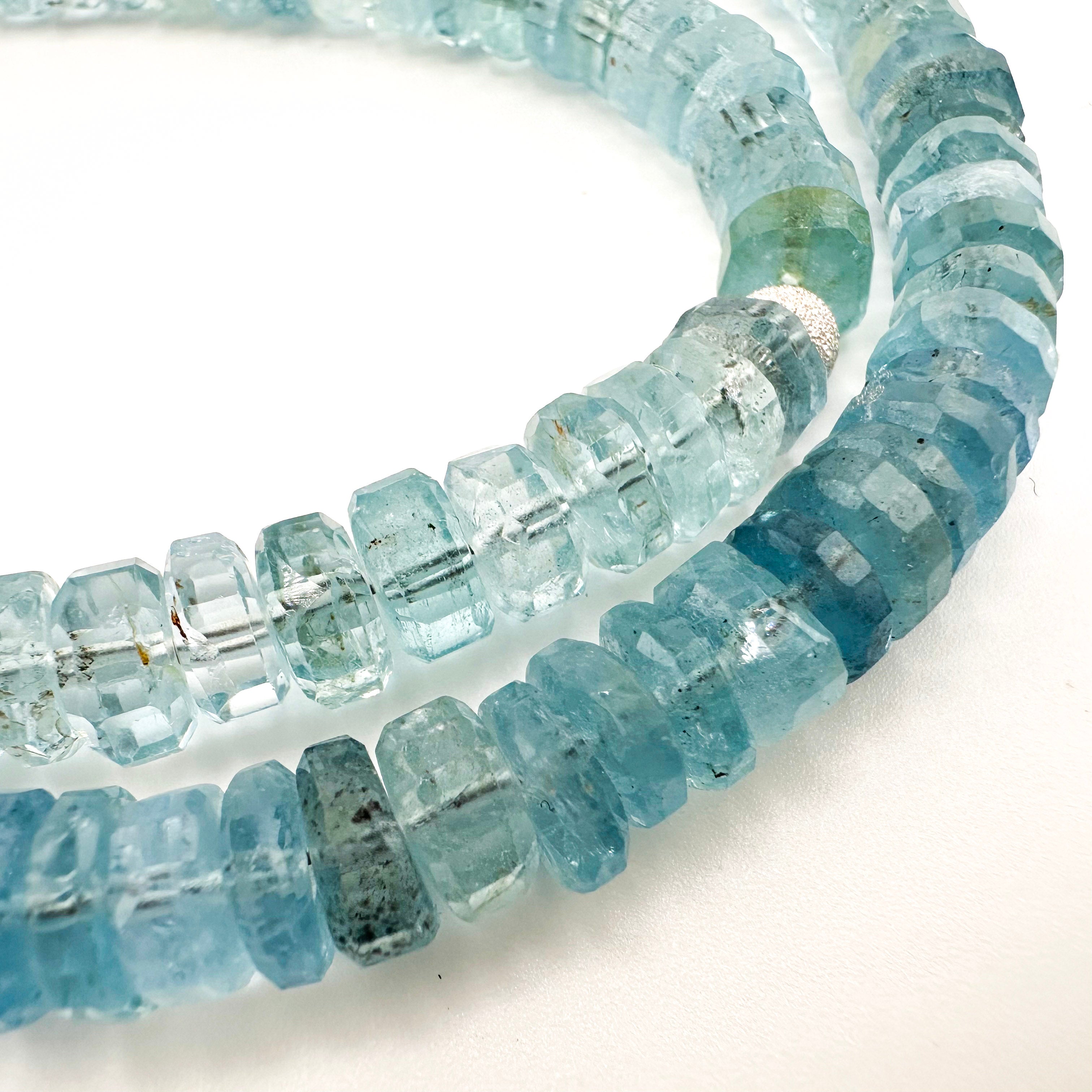 Aquamarine, Swarovski Crystal, and Sterling Silver Necklace