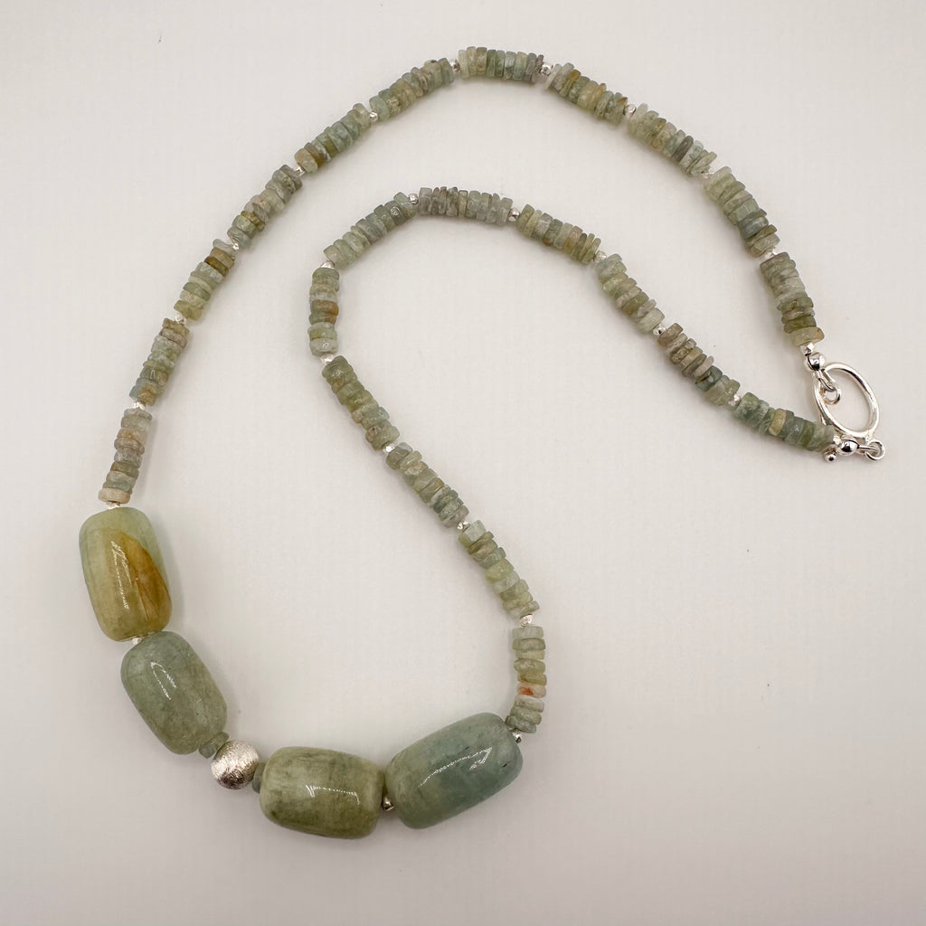 Aquamarine and Sterling Silver Necklace