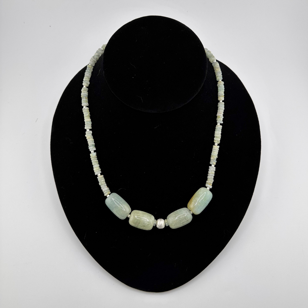 Aquamarine and Sterling Silver Necklace