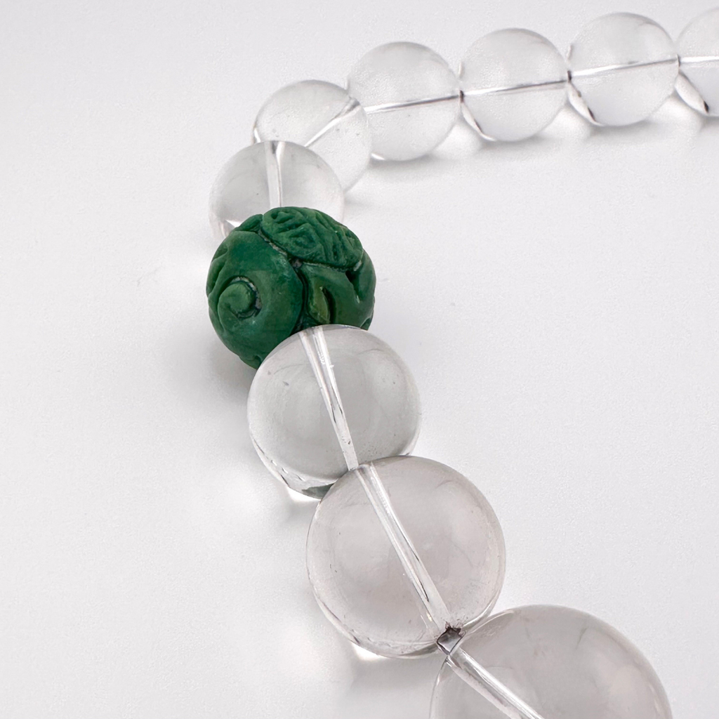 Quartz, Quartz, Turquoise (Hubei), Hematite, and Sterling Silver Necklace