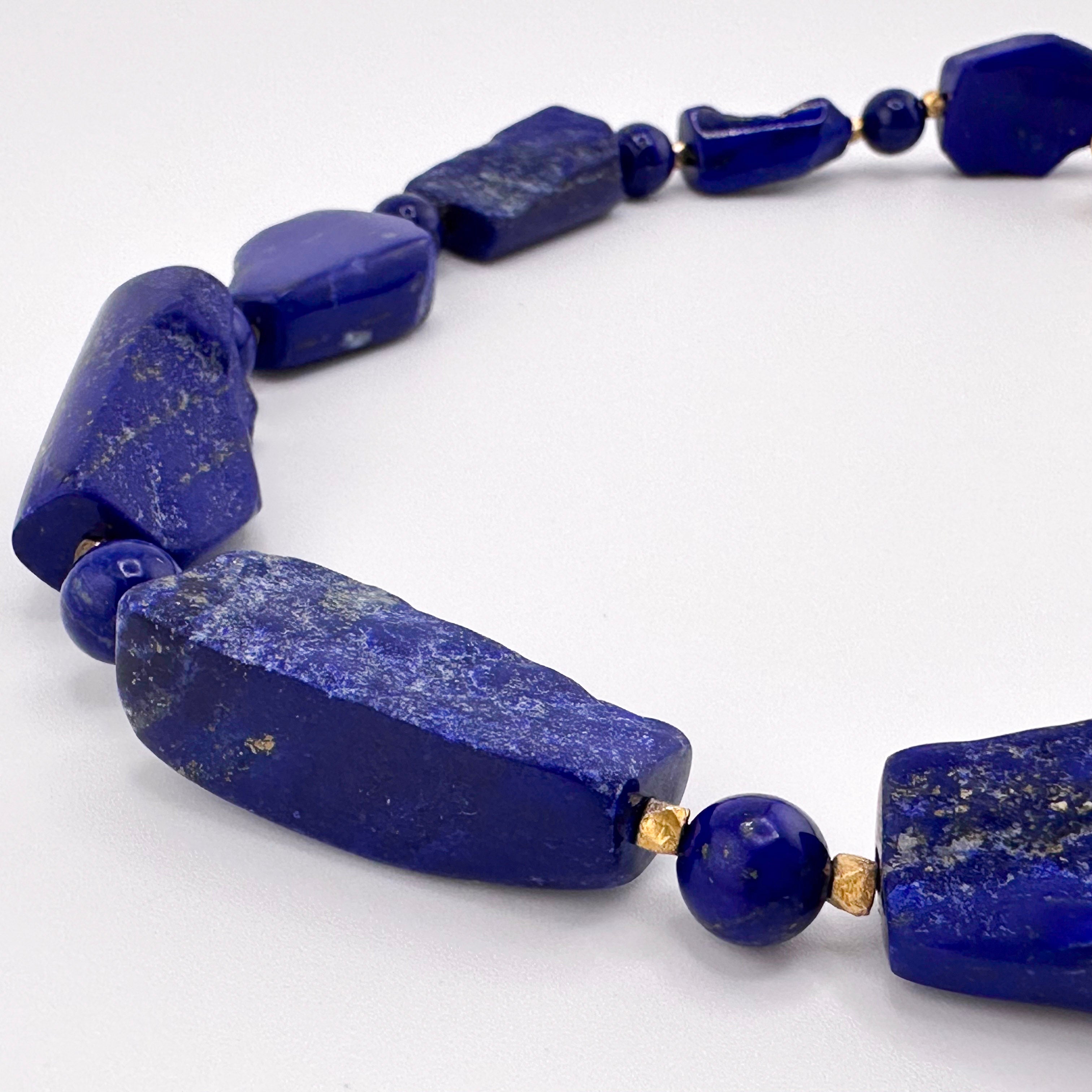 Lapis, Lapis, and 22K Gold Vermeil Necklace