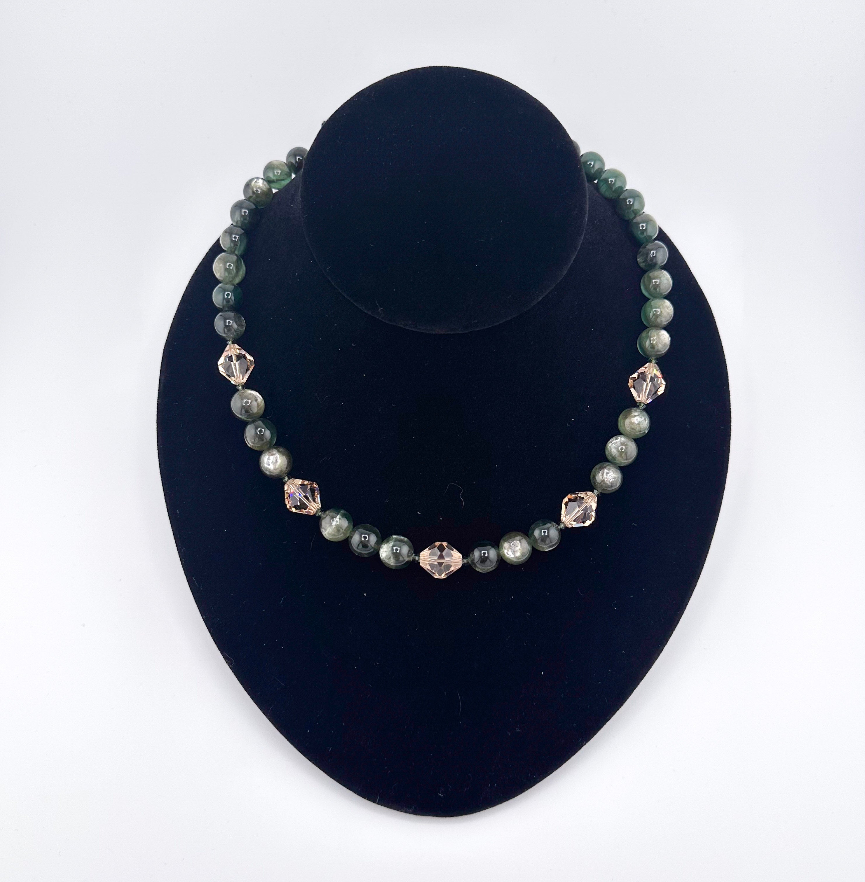 Lepidolite (AAA), Swarovski Crystal, and 22K Gold Vermeil Necklace