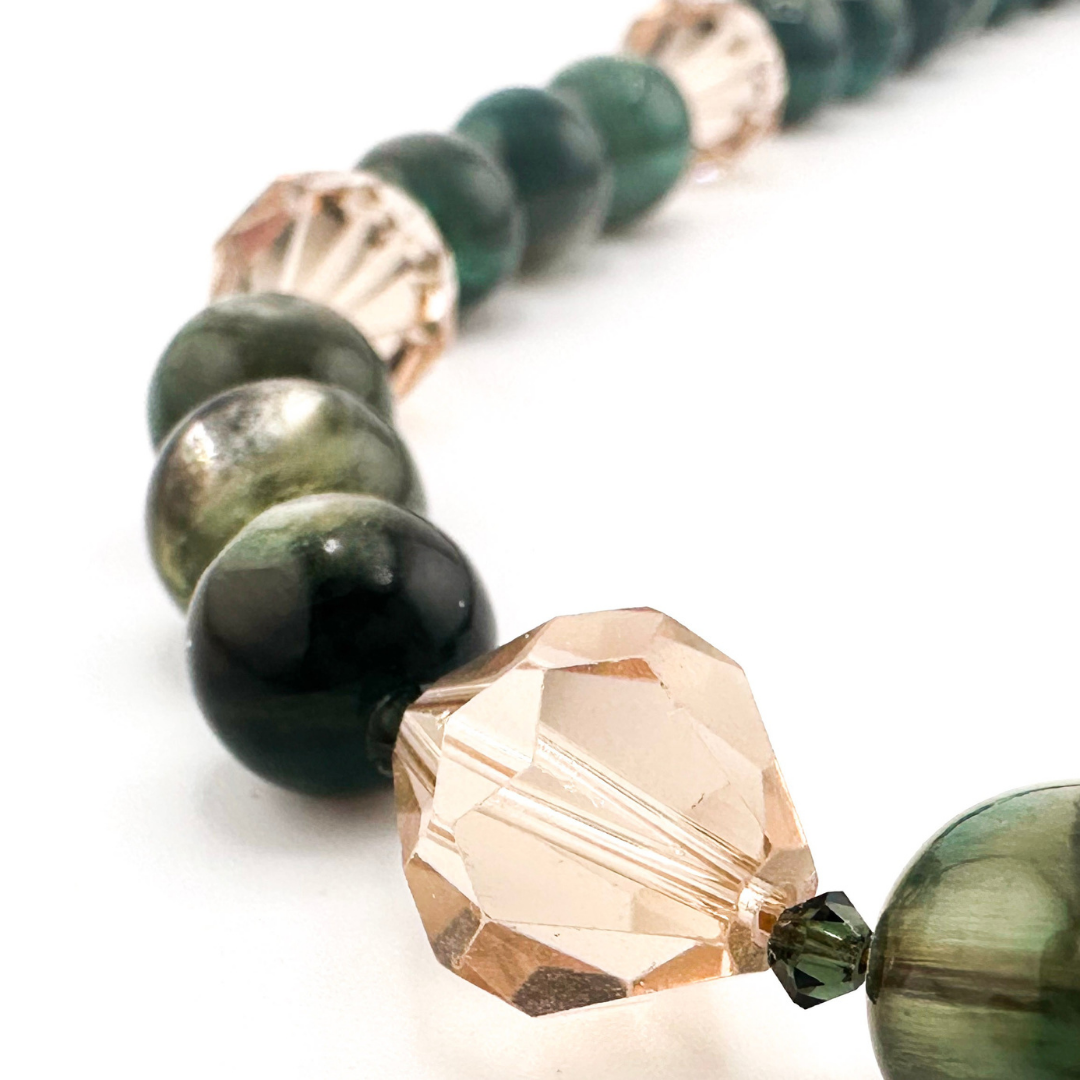Lepidolite (AAA), Swarovski Crystal, and 22K Gold Vermeil Necklace