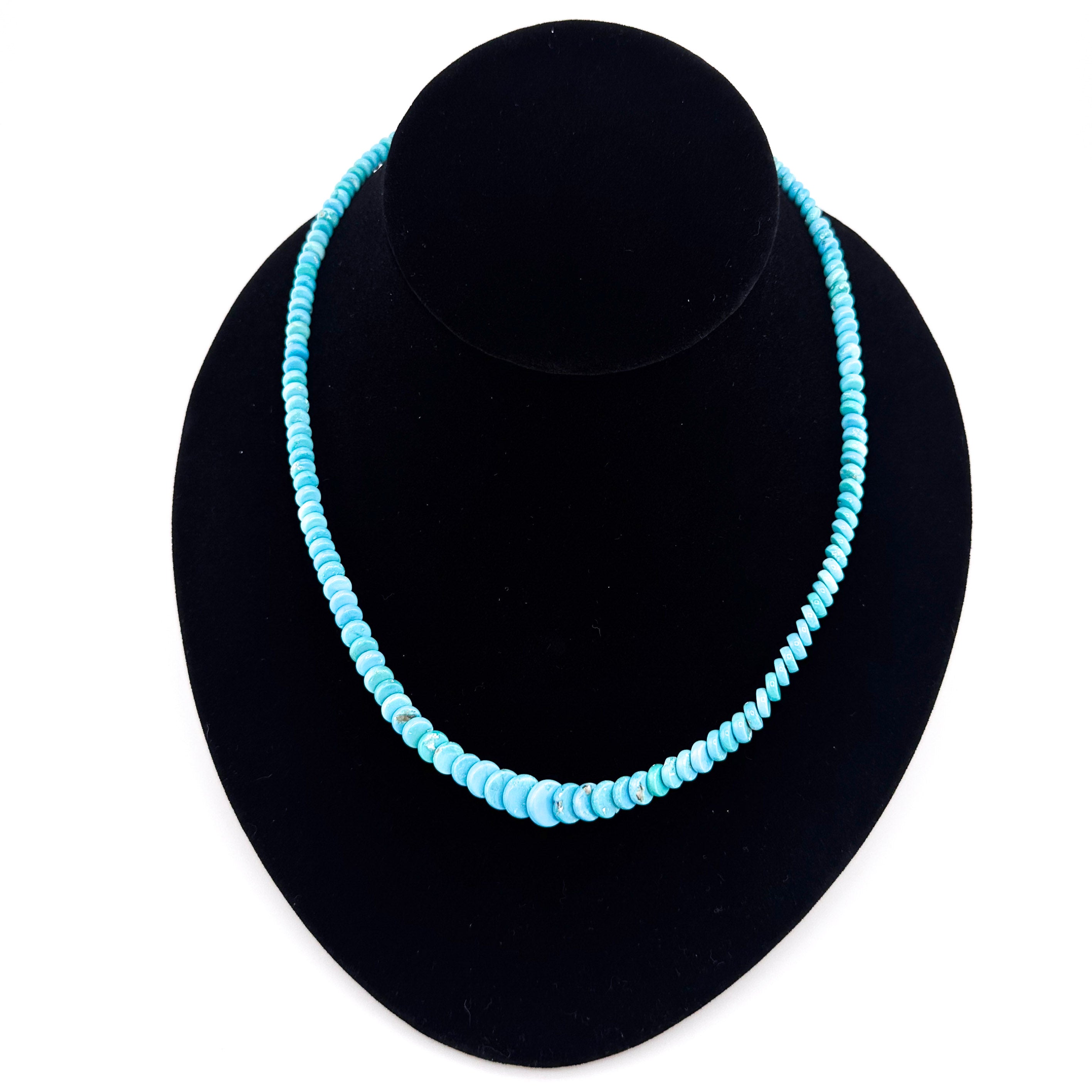 Turquoise (Sleeping Beauty) and Sterling Silver 19" Necklace