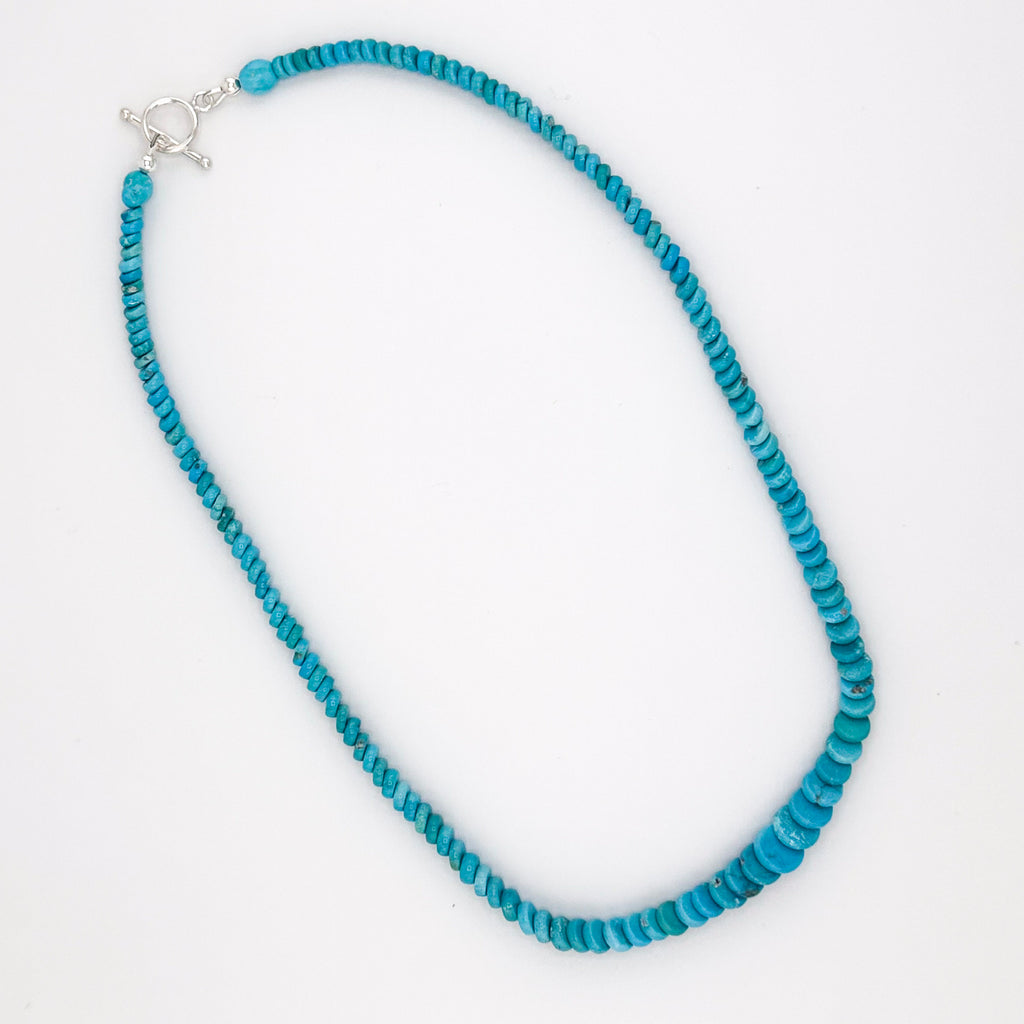 Turquoise (Sleeping Beauty) and Sterling Silver 19" Necklace