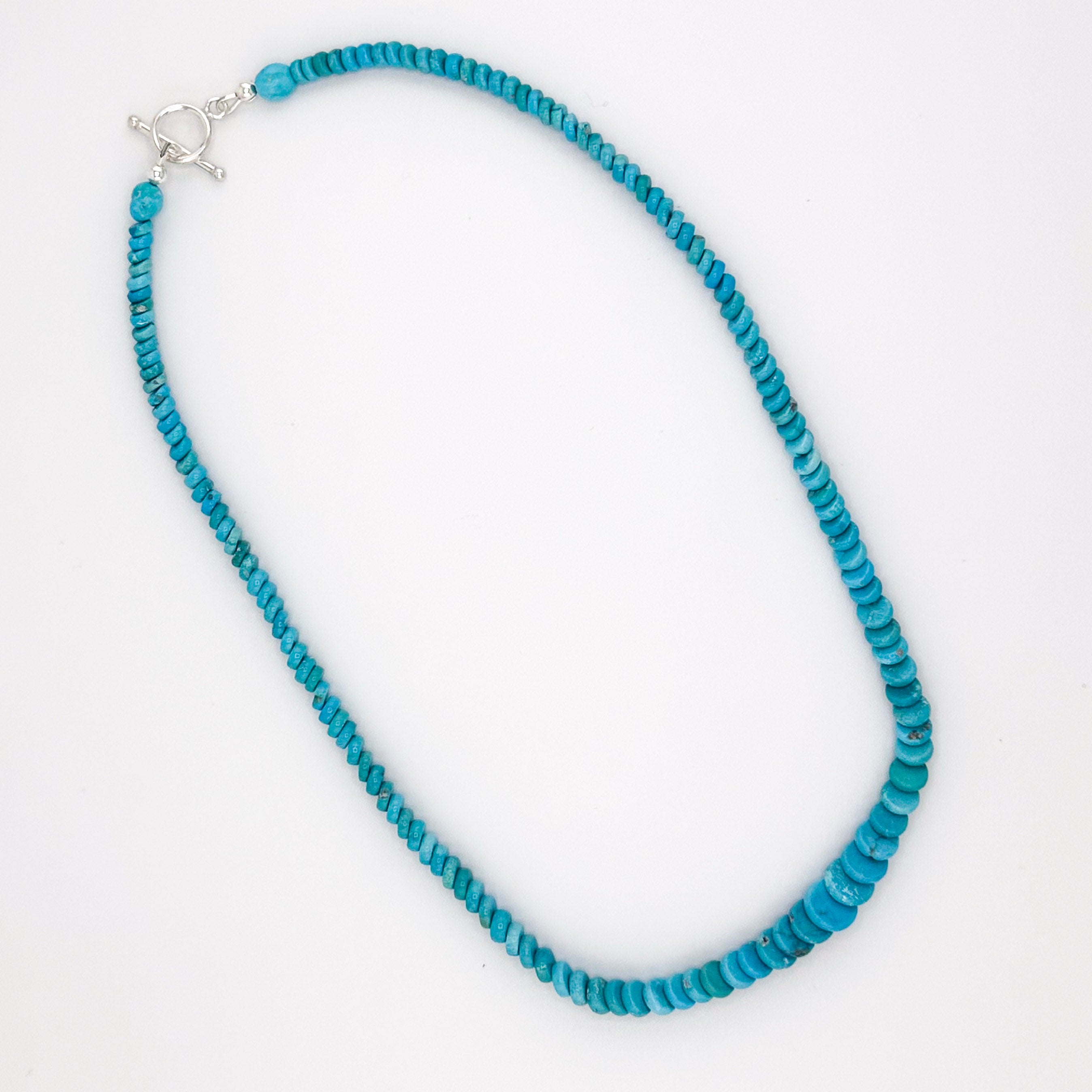 Turquoise (Sleeping Beauty) and Sterling Silver 19" Necklace