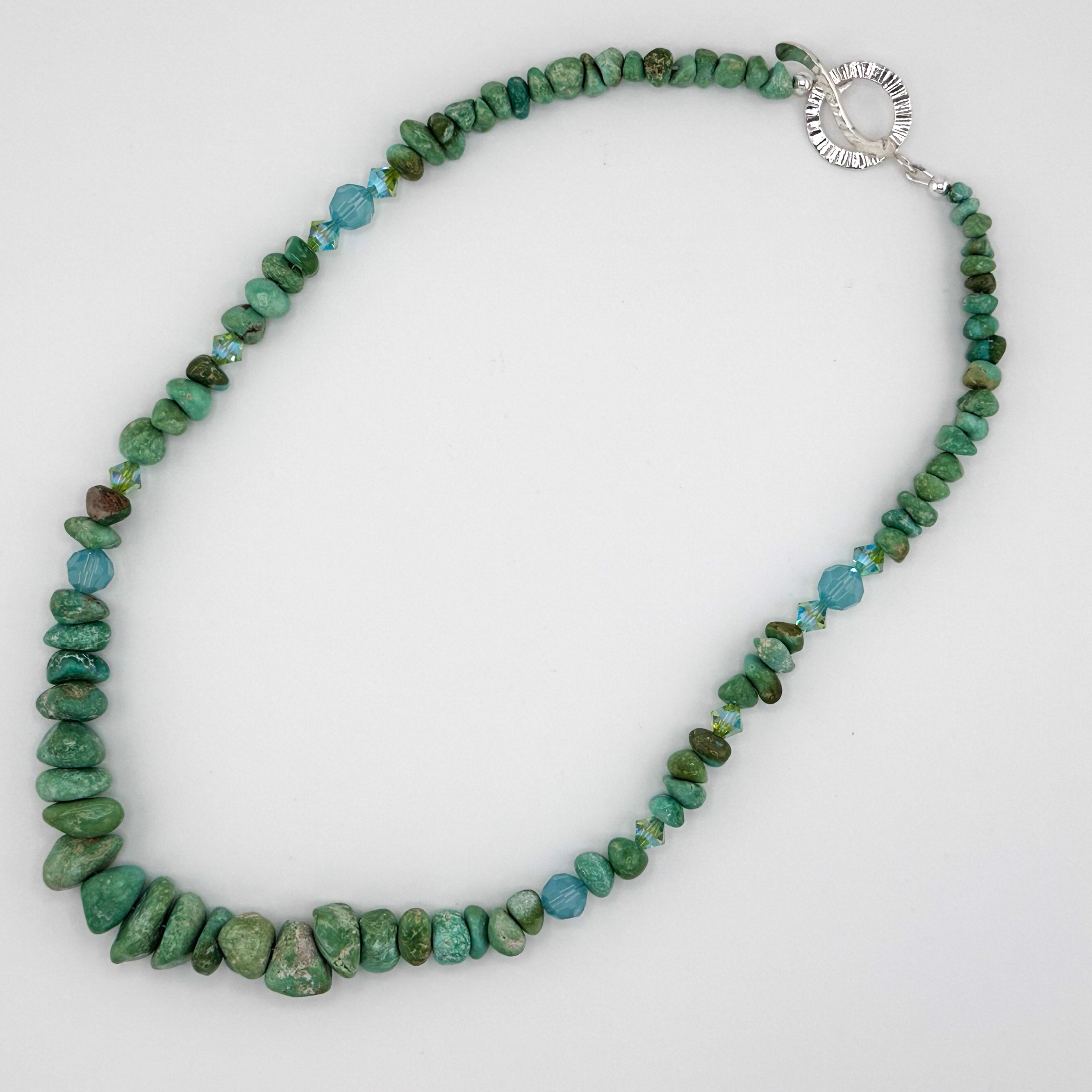 Turquoise (American), Swarovski Crystal, and Sterling Silver 18" Necklace