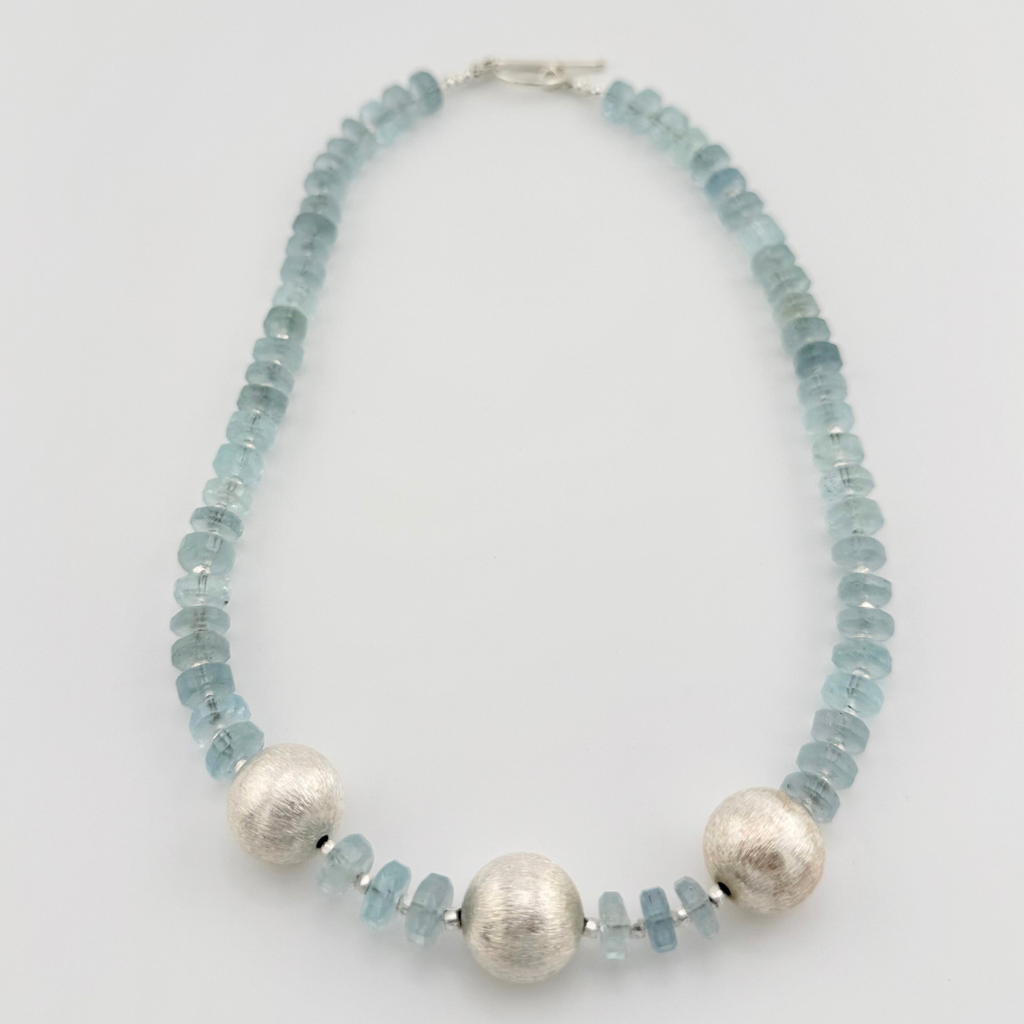 Aquamarine and Sterling Silver Necklace