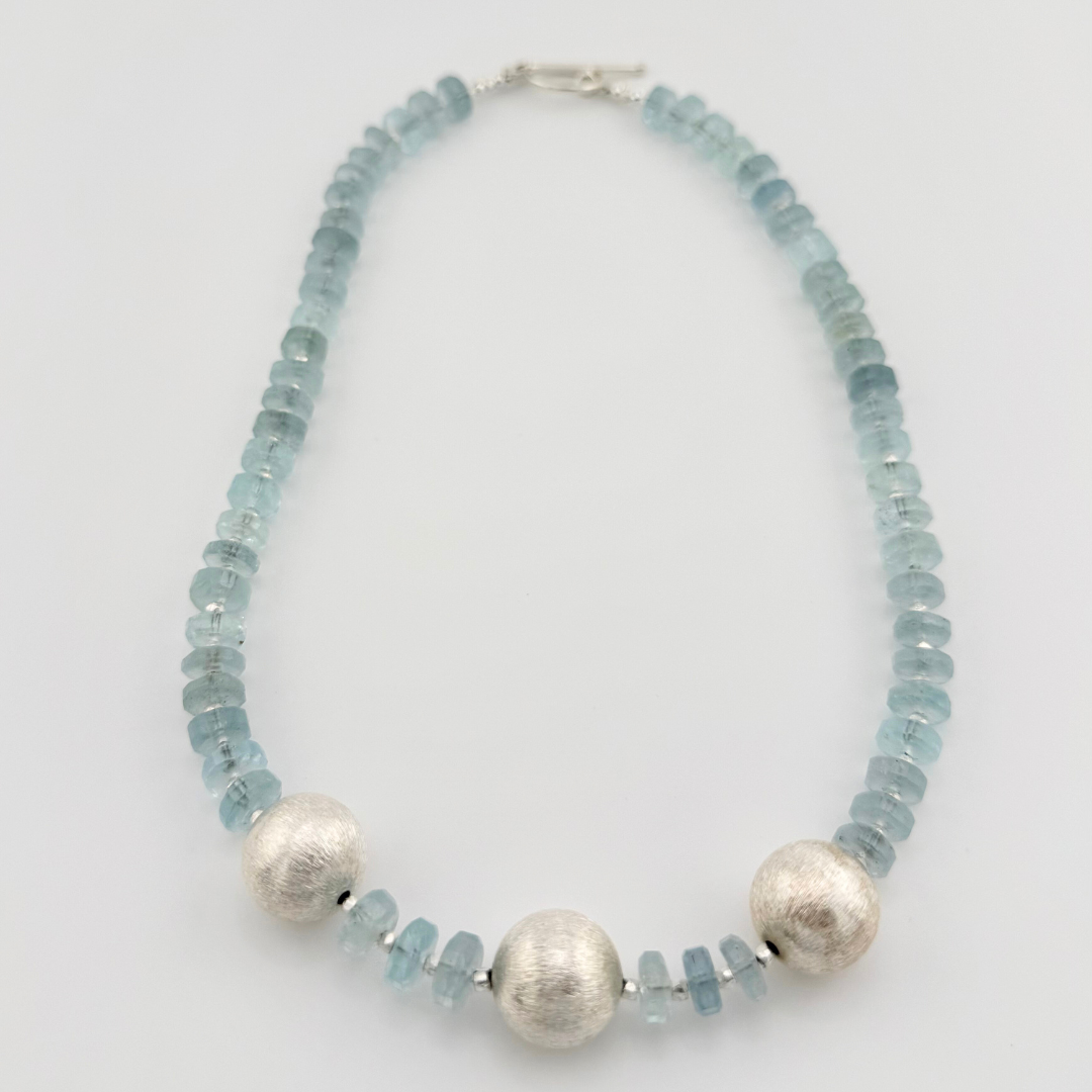 Aquamarine and Sterling Silver Necklace