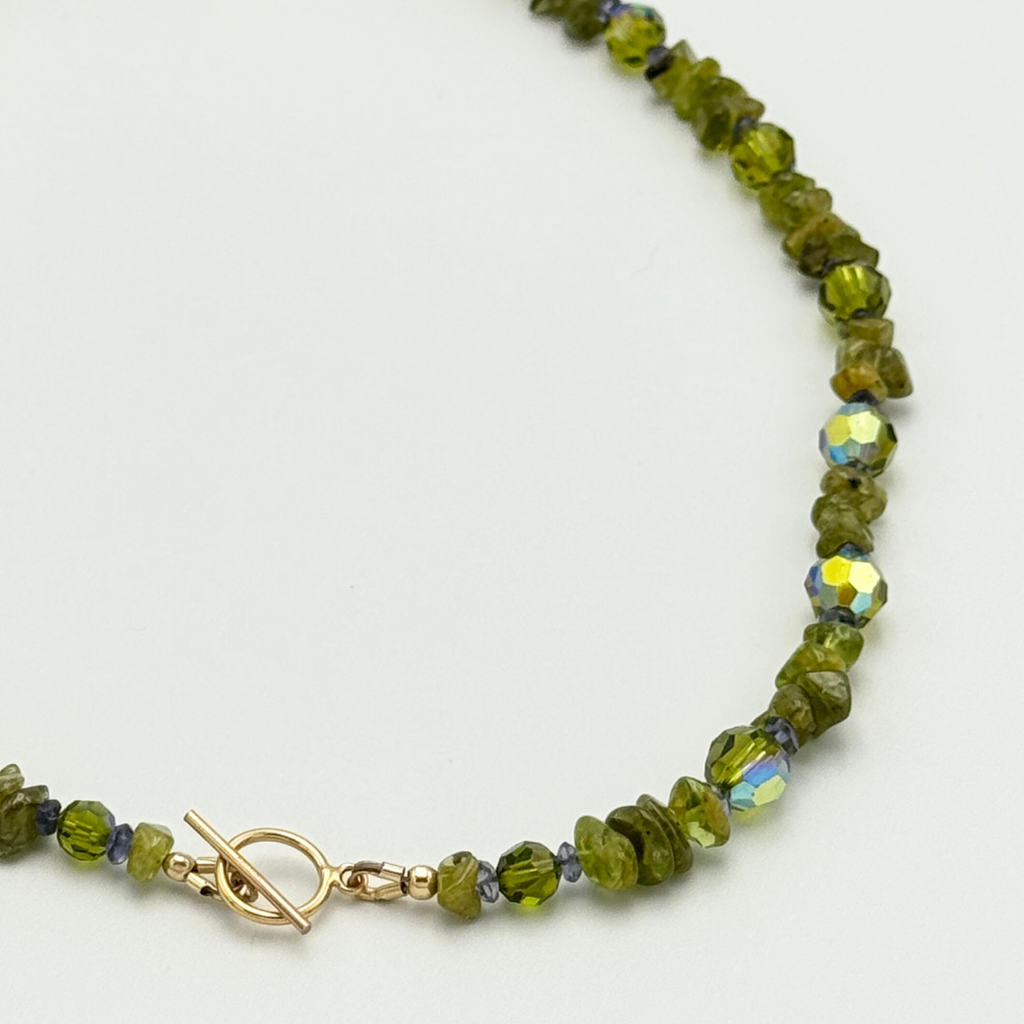 Peridot (Arizona), Swarovski Crystal, Sodalite, and 14K Gold Fill Necklace