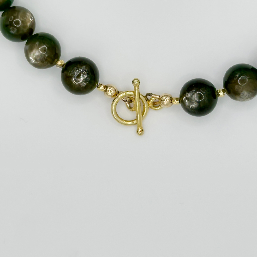 Lepidolite, Swarovski Crystal, and 22K Gold Vermeil Necklace