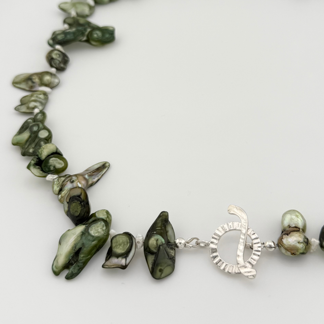 Pearl (Keshi and Seed) and Sterling Necklace