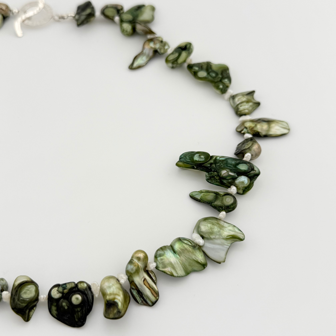 Pearl (Keshi and Seed) and Sterling Necklace