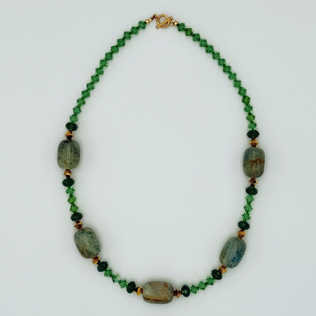 Aquamarine, Swarovski Crystal, and 14K Gold Fill Necklace