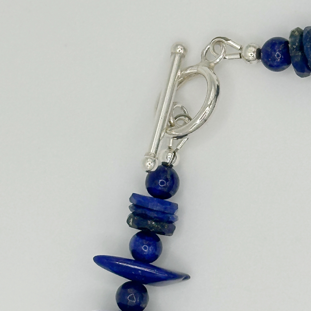 Lapis, Lapis, Lapis, and Sterling Silver Necklace