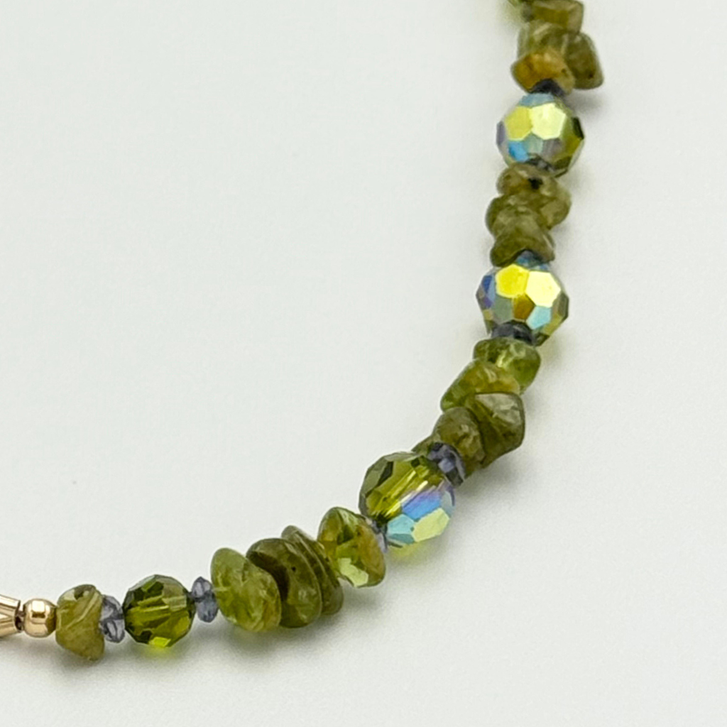 Peridot (Arizona), Swarovski Crystal, Sodalite, and 14K Gold Fill Necklace