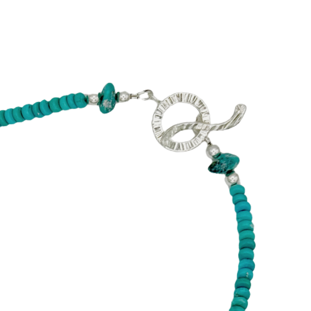 Turquoise (Sleeping Beauty) Rondels and Sterling Silver Necklace: CUSTOM